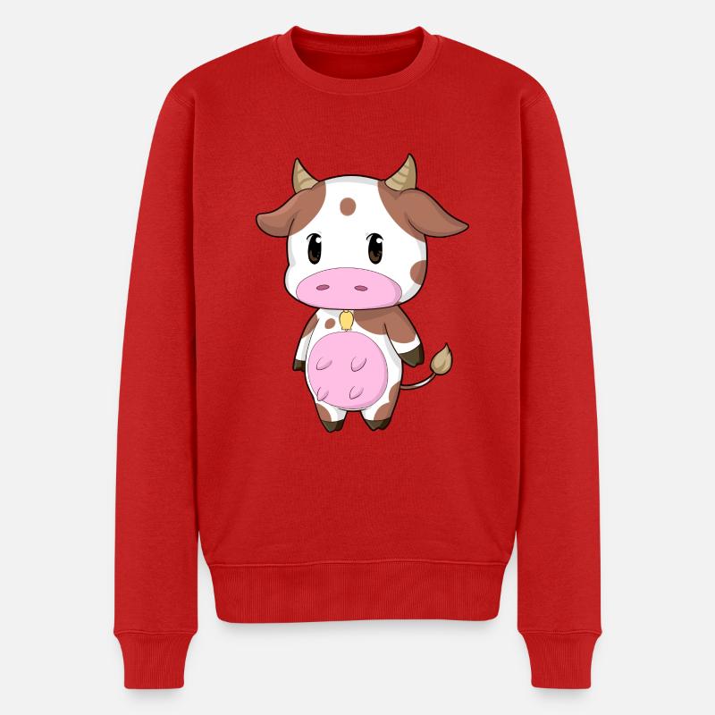 Süsse Kuh - Männer Premium Bio Pullover - Rot