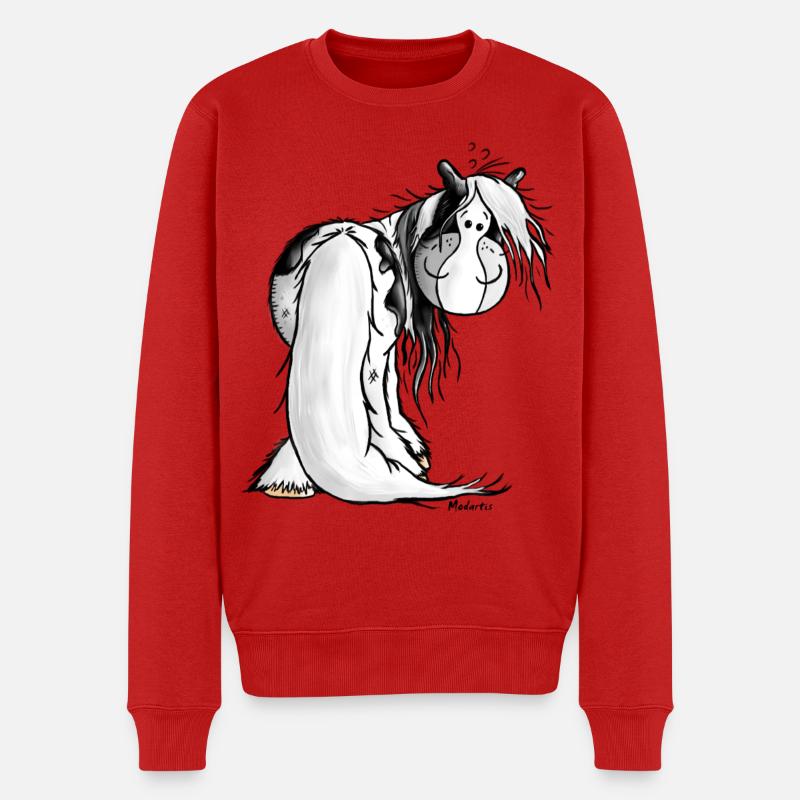 Irish Tinker Pferd - Horse - Schecke - Männer Premium Bio Pullover - Rot