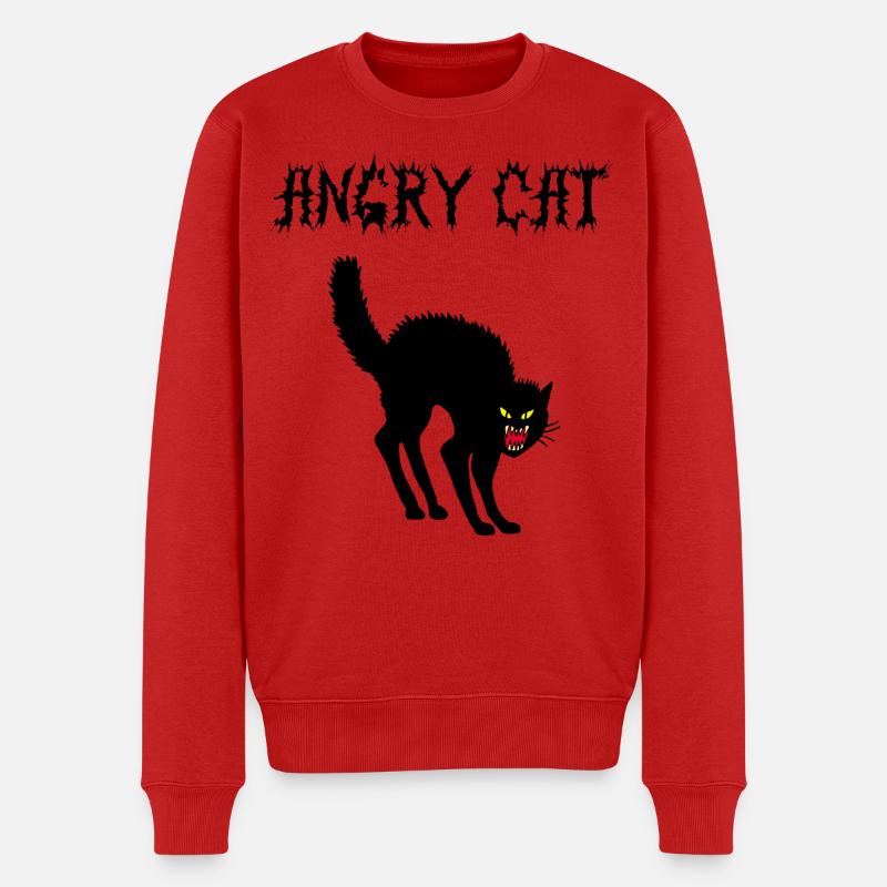 Verärgerte Katze - Männer Premium Bio Pullover - Rot