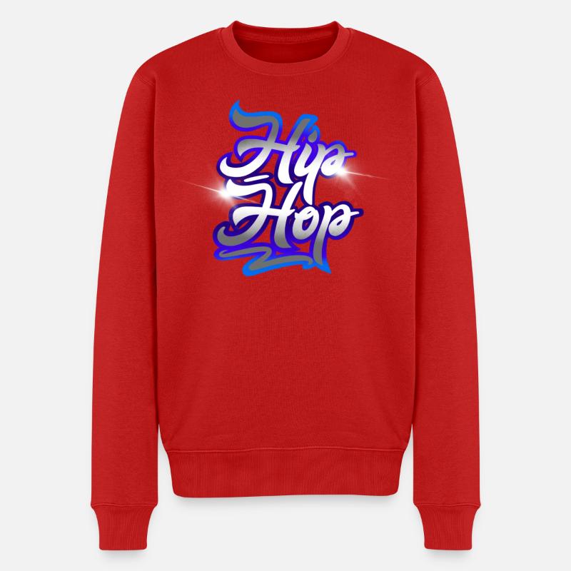 Hip Hop - Männer Premium Bio Pullover - Rot