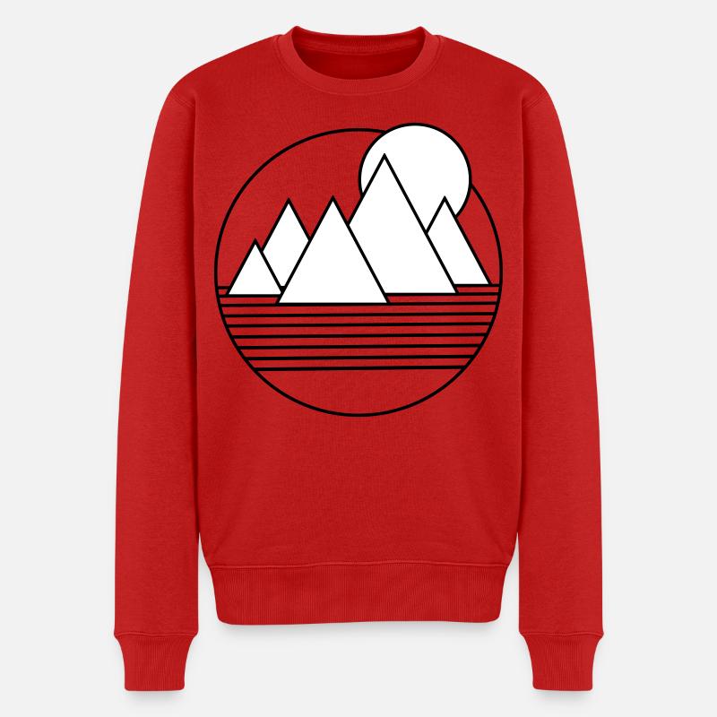 Minimalistische Wüstenlandschaft - Männer Premium Bio Pullover - Rot