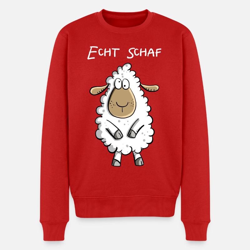 Echt Schaf I Cooles Schäfchen Comic Geschenk Fun - Männer Premium Bio Pullover - Rot