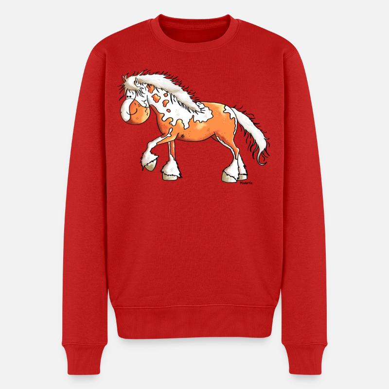 Sportliches Westernpferd - Pferd - Männer Premium Bio Pullover - Rot
