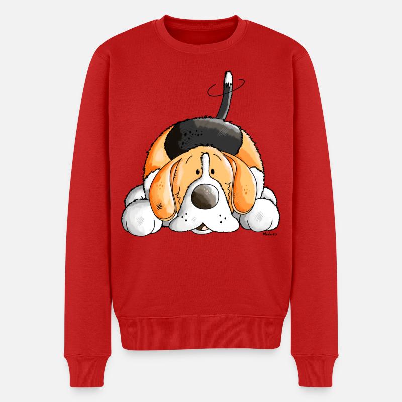 Verträumter Beagle - Männer Premium Bio Pullover - Rot