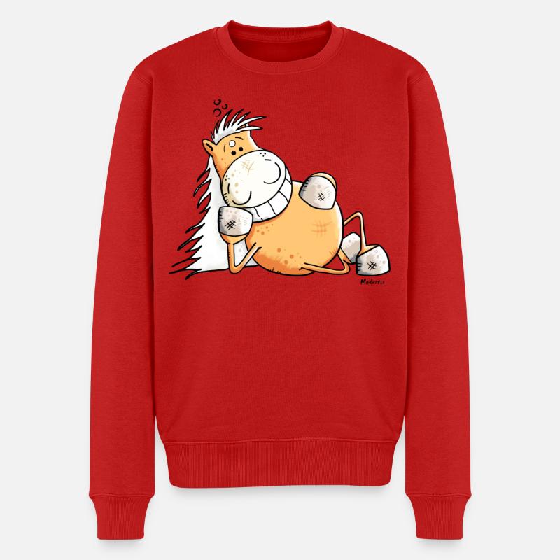 Sexy Pferd - Männer Premium Bio Pullover - Rot