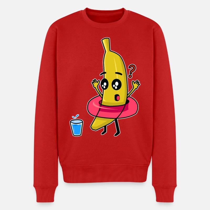 Lustige Banane - Männer Premium Bio Pullover - Rot