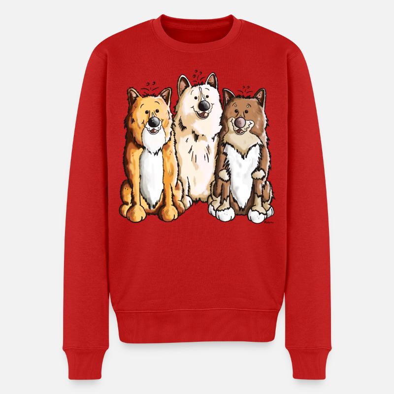 Das Islandhund Team - Männer Premium Bio Pullover - Rot