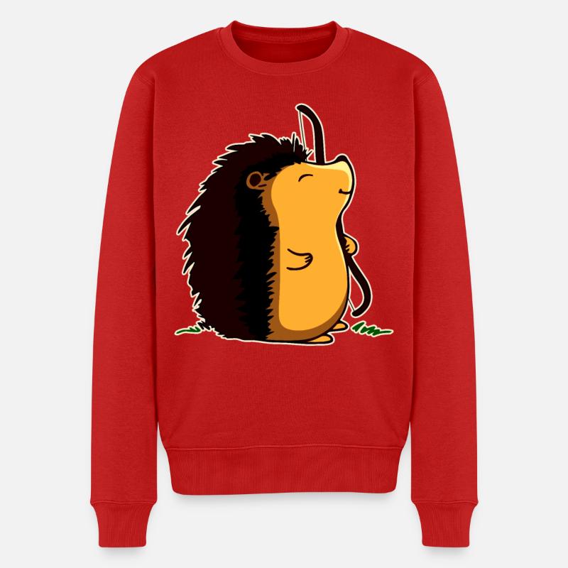 Bogenschützen-Igel - Männer Premium Bio Pullover - Rot