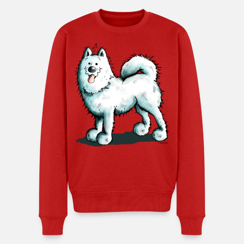 Sammy Samoyed - Samoyède - Pull Premium bio Homme - rouge