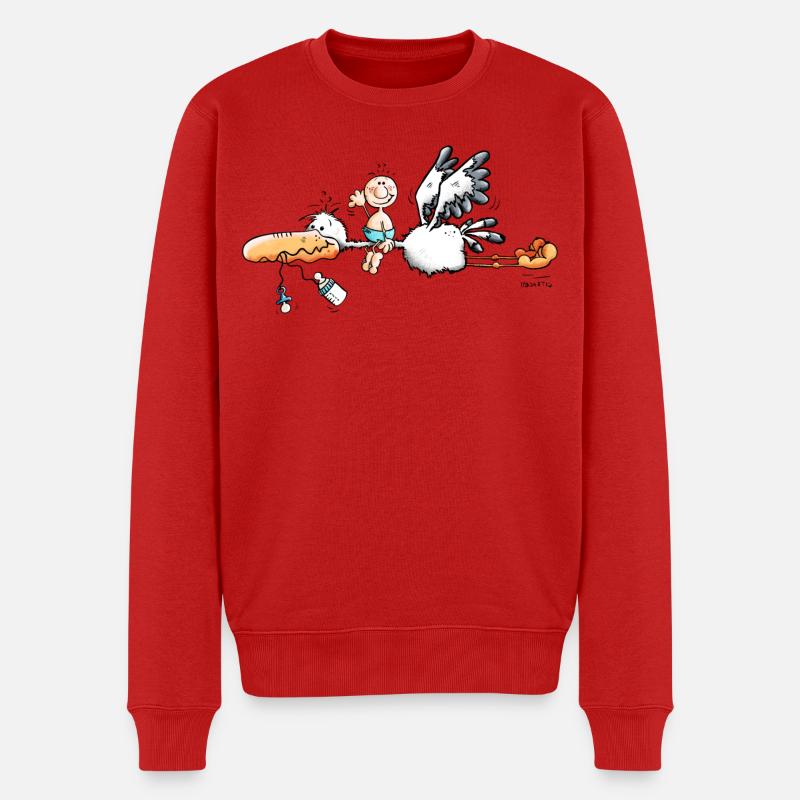 Cigogne apporte bébé - Pull Premium bio Homme - rouge
