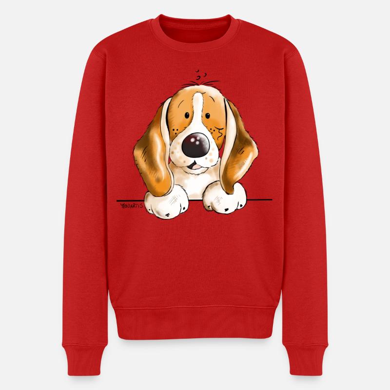 Mignon Beagle - Pull Premium bio Homme - rouge