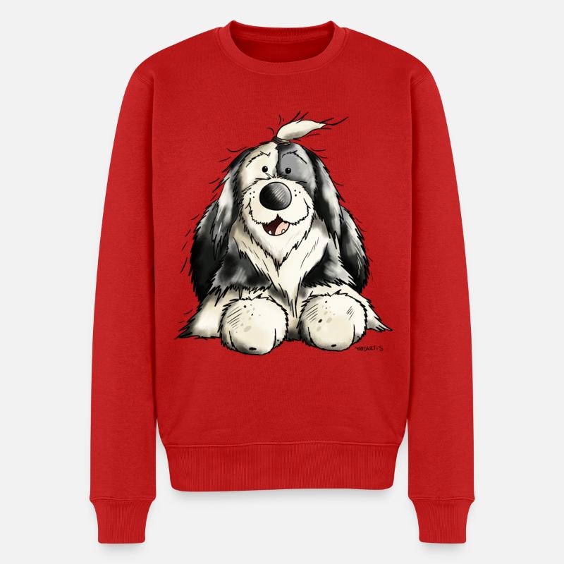 Süßer Bobtail - Männer Premium Bio Pullover - Rot