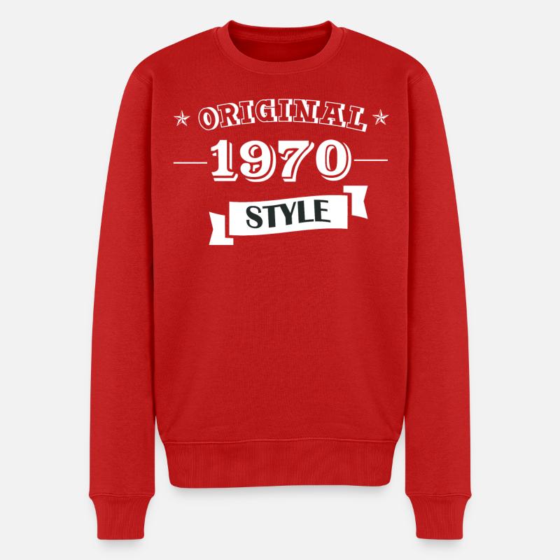 Original 1970 Style - Männer Premium Bio Pullover - Rot