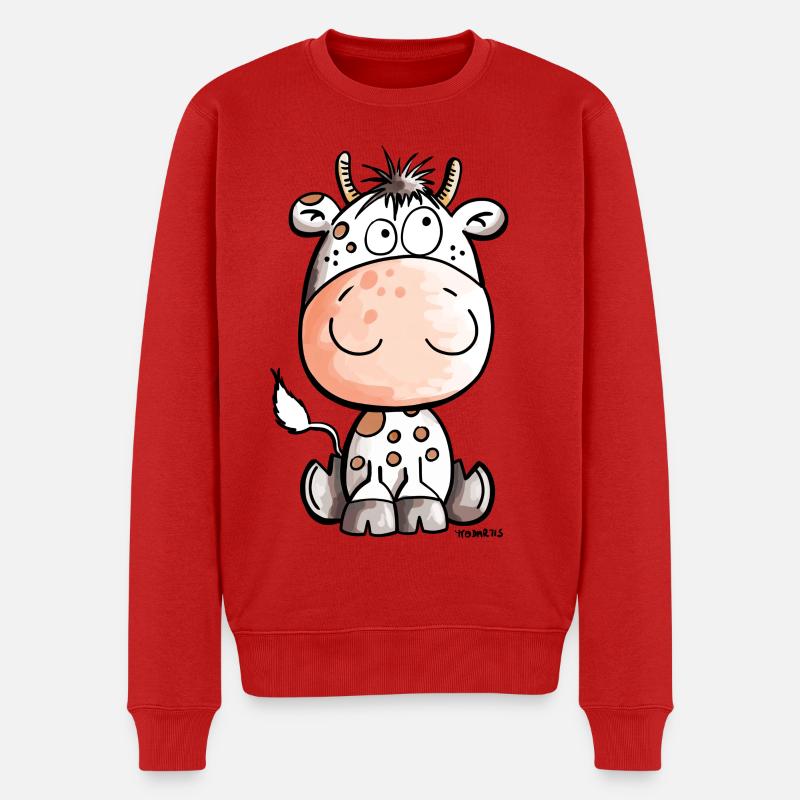 Lustige Kuh - Kühe - Rind - Baby - Comic - Männer Premium Bio Pullover - Rot