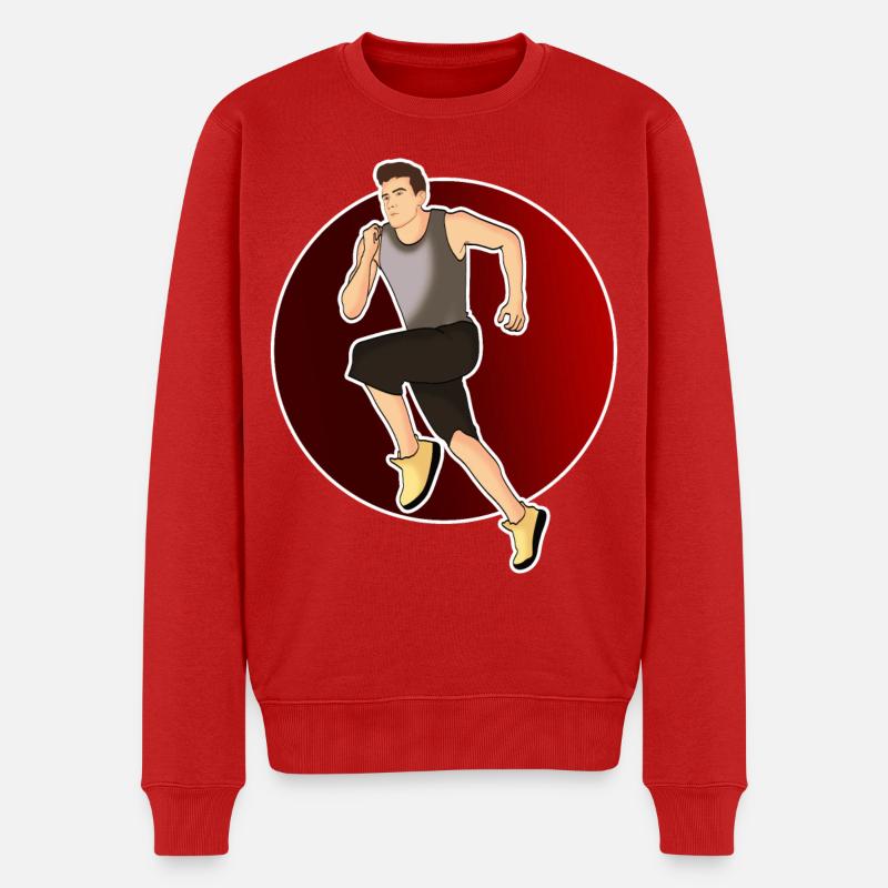 Laufen - Läufer - Männer Premium Bio Pullover - Rot