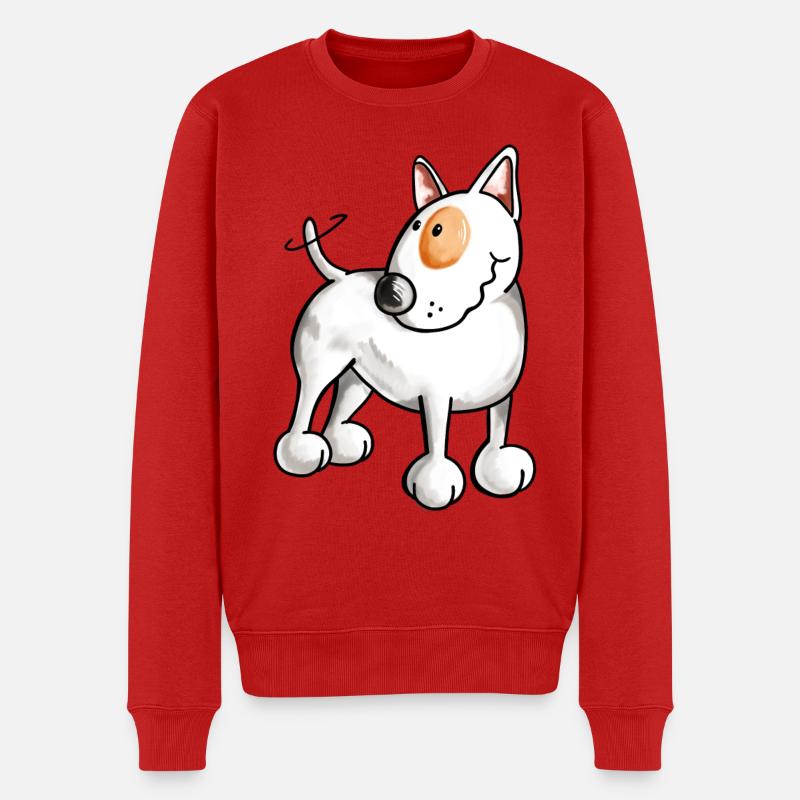 Witziger Bullterrier - Bull Terrier - Geschenk - Männer Premium Bio Pullover - Rot