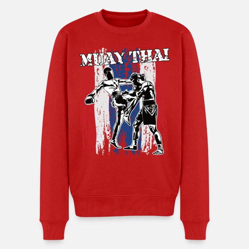 Kampfsport Graffiti Design Muay Thai Thailand - Männer Premium Bio Pullover - Rot