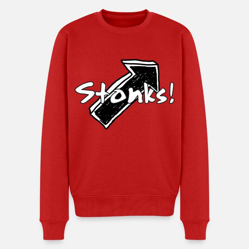 Stonks ! Graphismes de mots graffitis - Pull Premium bio Homme - rouge