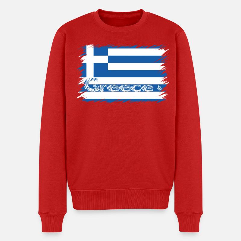 Grèce - Pull Premium bio Homme - rouge