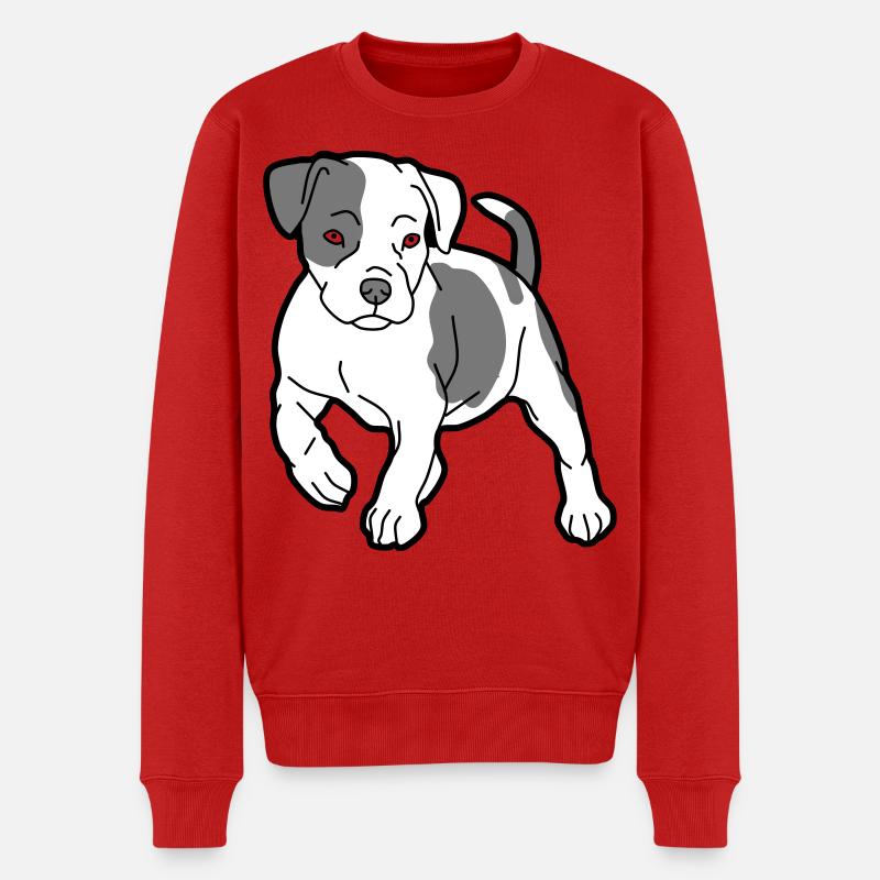 hund - Männer Premium Bio Pullover - Rot