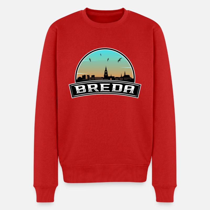 Breda Pays-Bas Skyline Dutch Souvenir - Pull Premium bio Homme - rouge