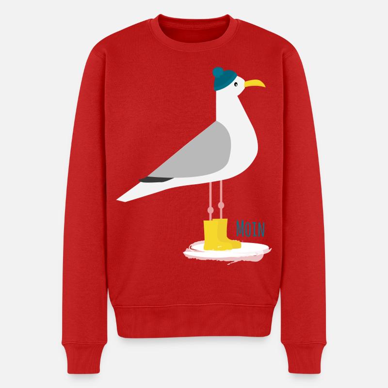 Möwe Bommelmütze MOIN - Männer Premium Bio Pullover - Rot