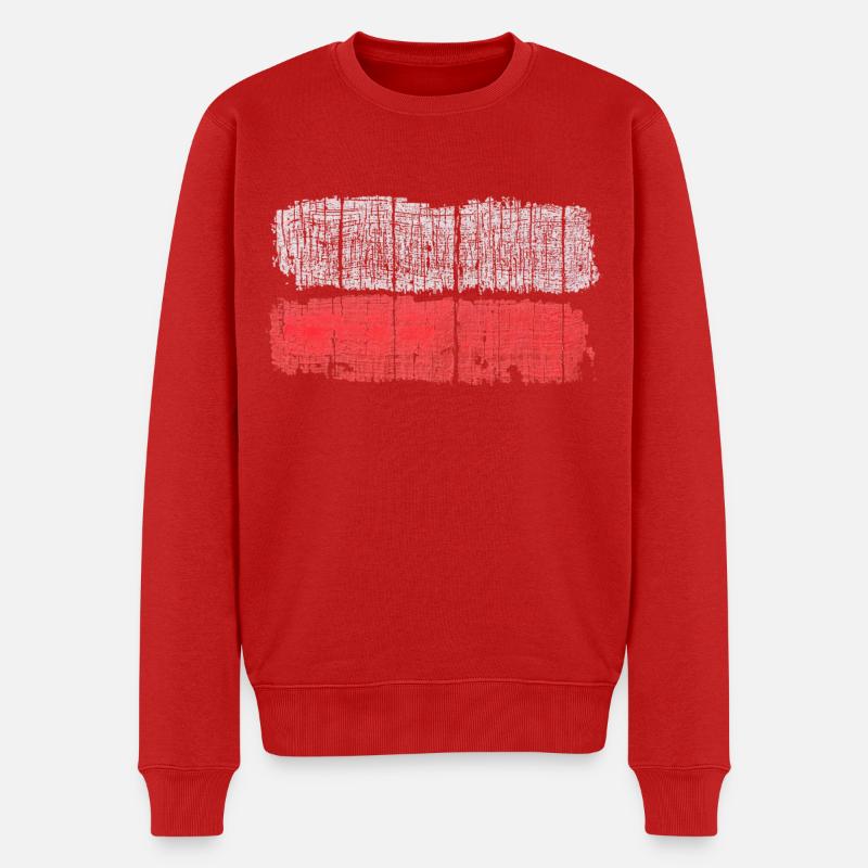 Fernwanderwege - Männer Premium Bio Pullover - Rot
