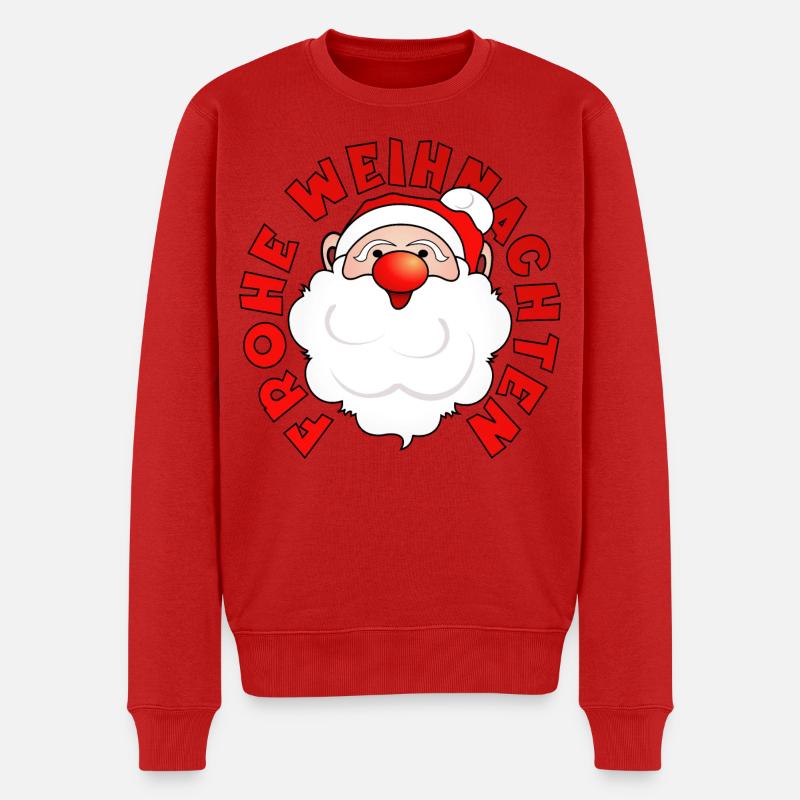 Frohe Weihnachten - WEIHNACHTSMANN - Männer Premium Bio Pullover - Rot