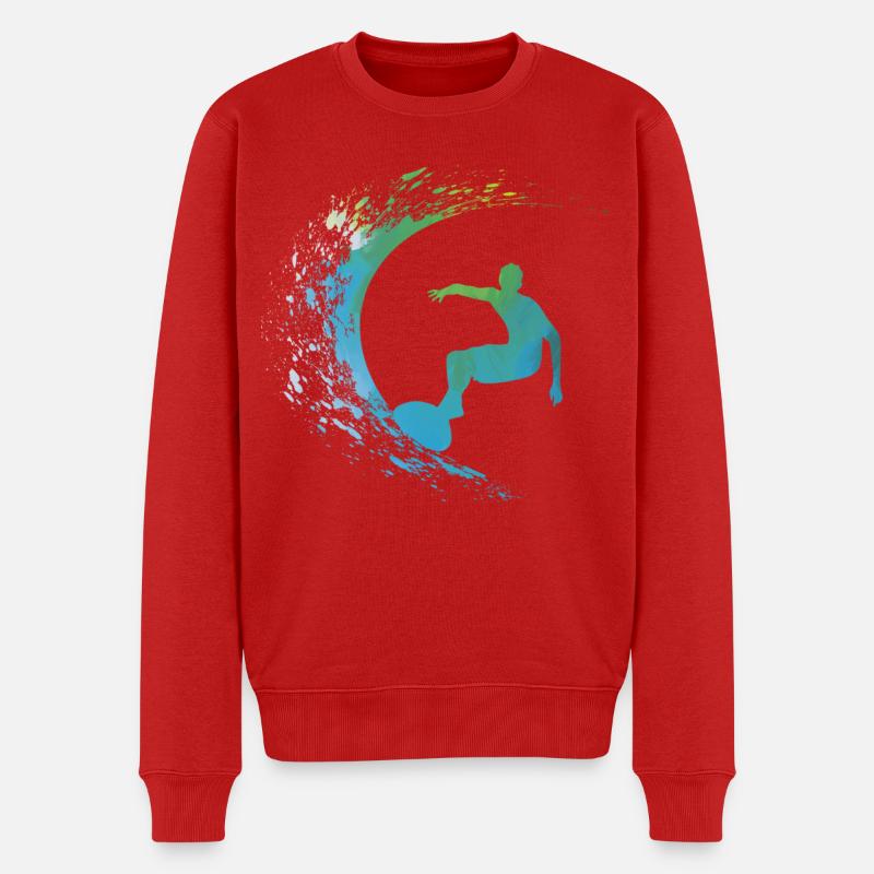 Surf Surfer - Männer Premium Bio Pullover - Rot