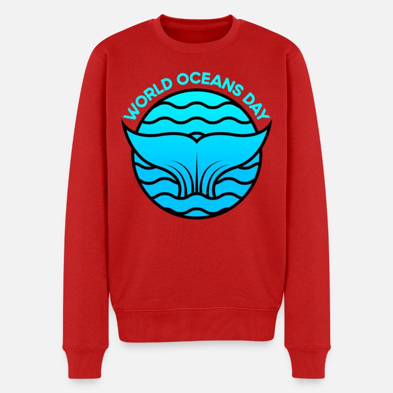 Welttag der Ozeane - Männer Premium Bio Pullover - Rot