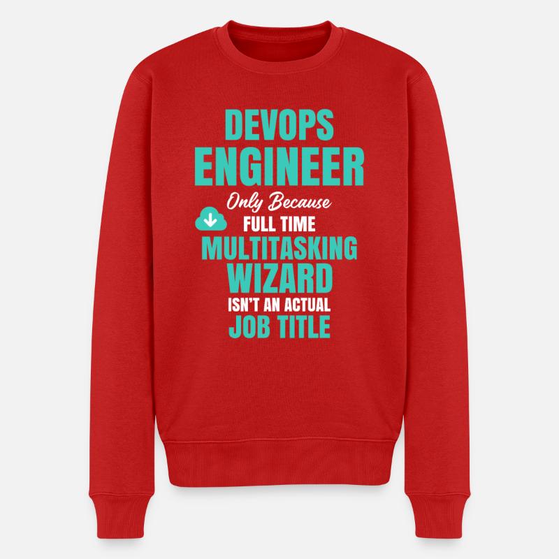 DevOps Engineer Multitasking-Assistent - Männer Premium Bio Pullover - Rot