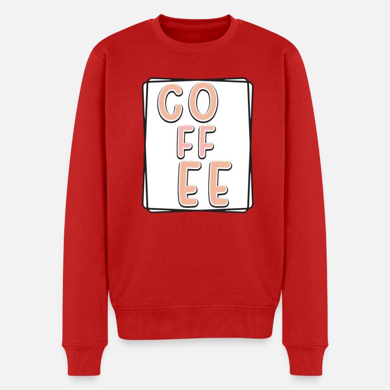 Kaffee Typo Panel - Männer Premium Bio Pullover - Rot