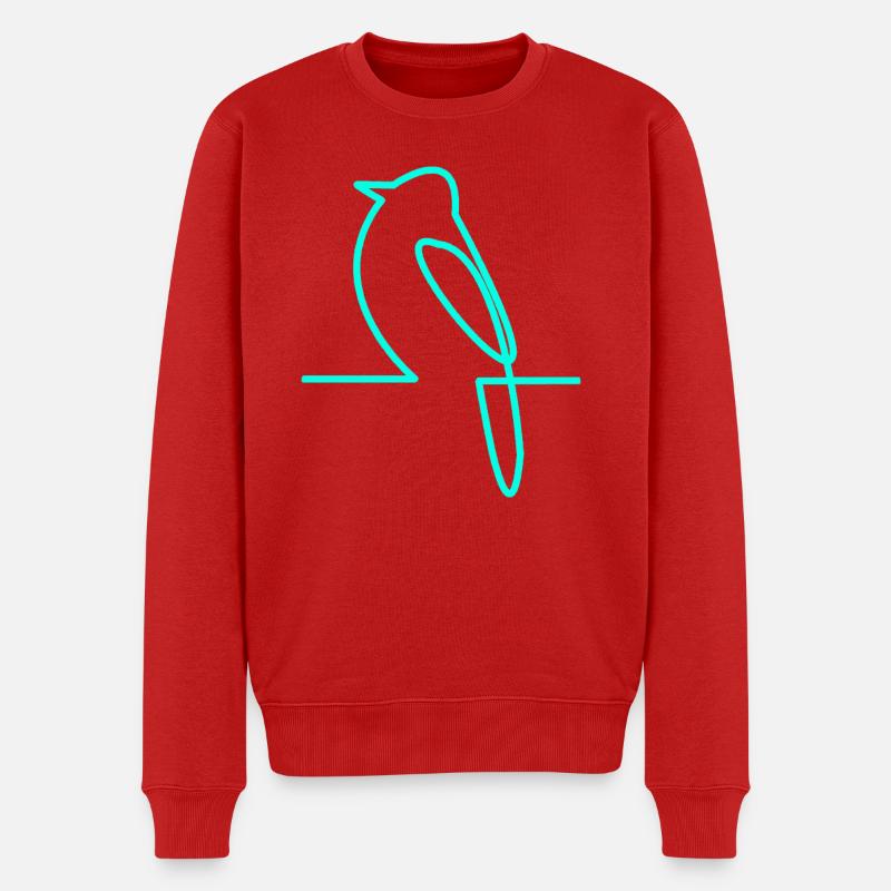Oiseau néon sur la branche - Pull Premium bio Homme - rouge