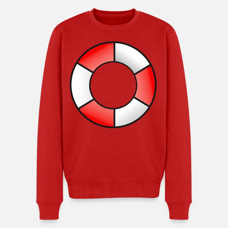 Rettungsring Rot Weiß - Männer Premium Bio Pullover - Rot