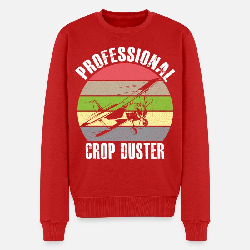 Crop Dusting in Progress Crop Dusting Duster Plane - Männer Premium Bio Pullover - Rot