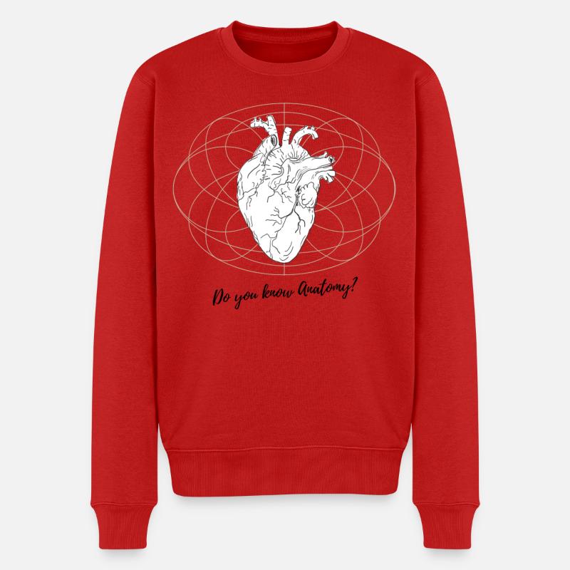 Herz trifft Geometrie - Männer Premium Bio Pullover - Rot