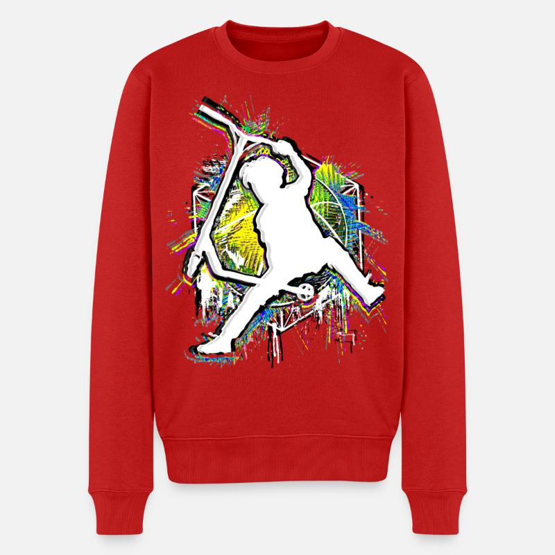 Bunter Scooter - Kickscooter - Stuntscooter - Männer Premium Bio Pullover - Rot