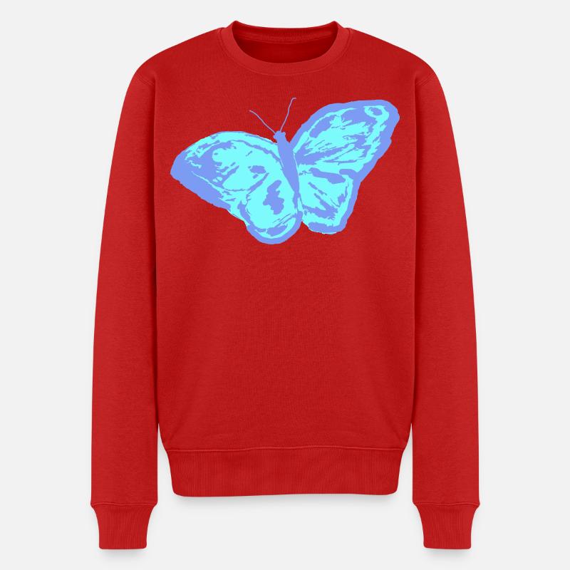Schmetterling - Männer Premium Bio Pullover - Rot