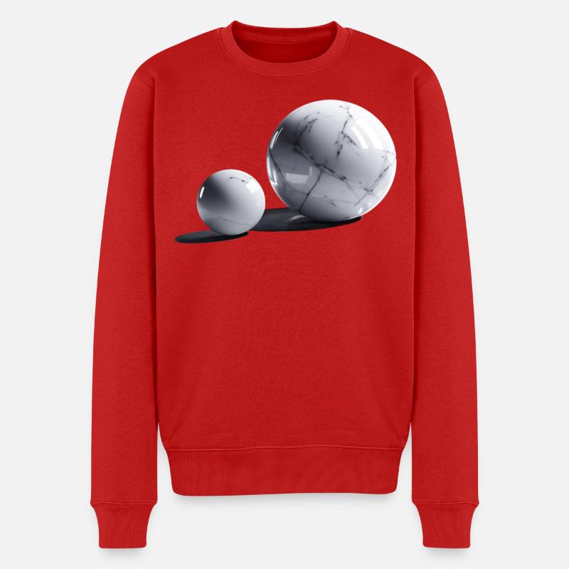 Boule de marbre/Sphère - Pull Premium bio Homme - rouge
