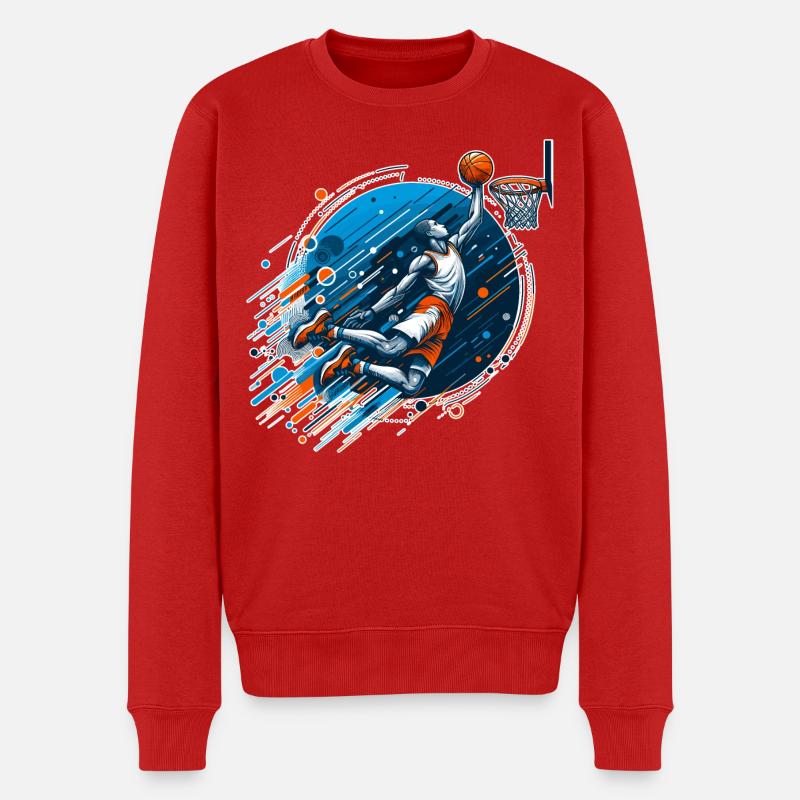 Basketball Dunking Geschenk - Männer Premium Bio Pullover - Rot