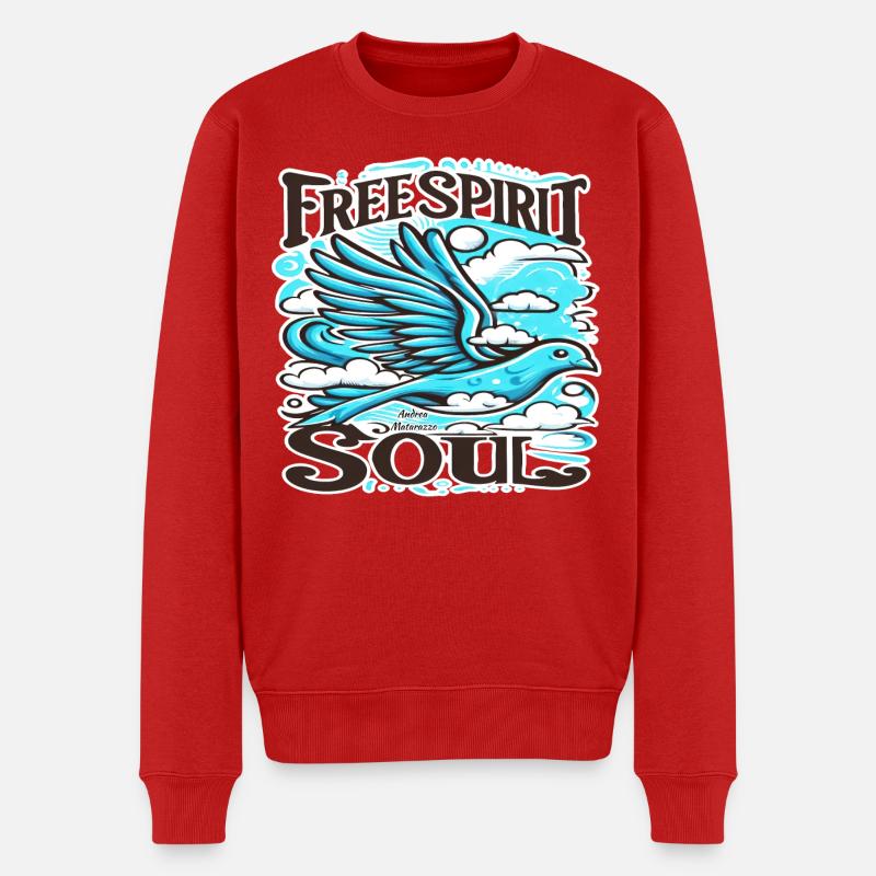 Incroyable oiseau du ciel avec l’ libre et l’âme - Pull Premium bio Homme - rouge