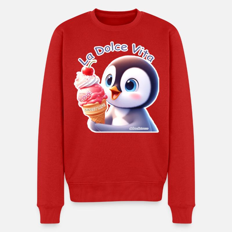 Pinguin - La Dolce Vita - Männer Premium Bio Pullover - Rot