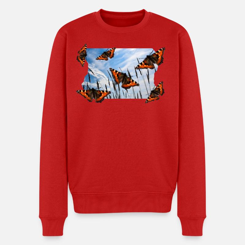 SCHMETTERLING - Männer Premium Bio Pullover - Rot