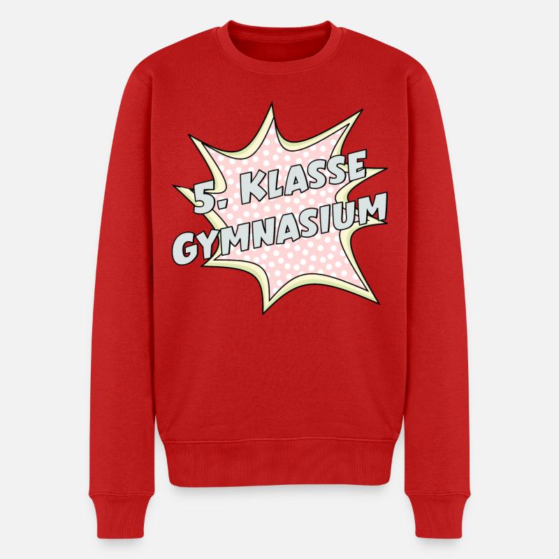 SCHULWECHSEL 5. KLASSE - GYMNASIUM - Männer Premium Bio Pullover - Rot
