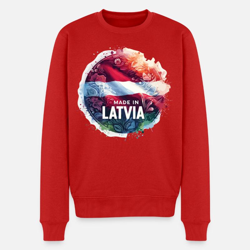 Made in Lettland Geschenk - Männer Premium Bio Pullover - Rot