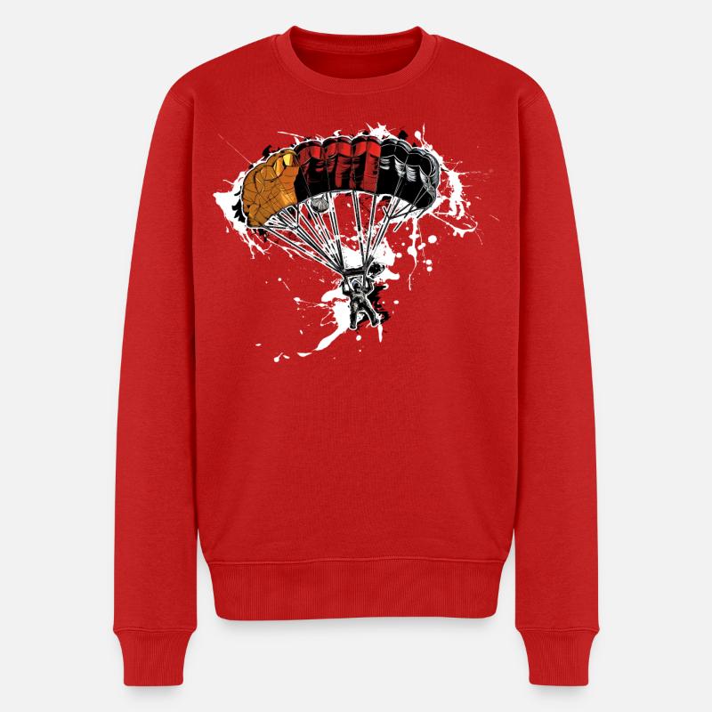 Fallschirmspringer - Männer Premium Bio Pullover - Rot