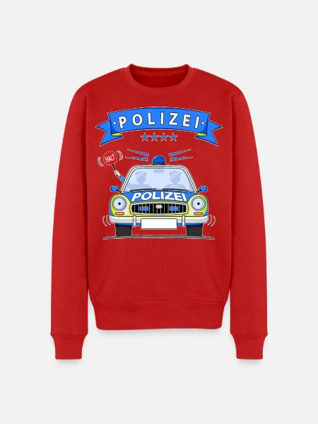 Polizeiauto mit Sirene - Männer Premium Bio Pullover - Rot
