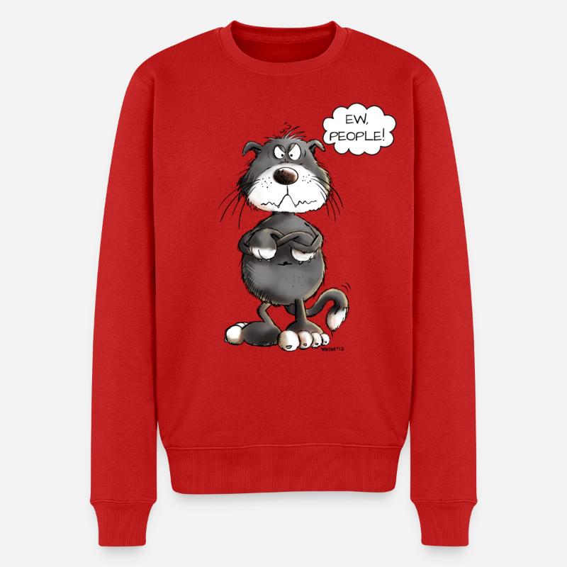 ew gens chat disant chats - Pull Premium bio Homme - rouge