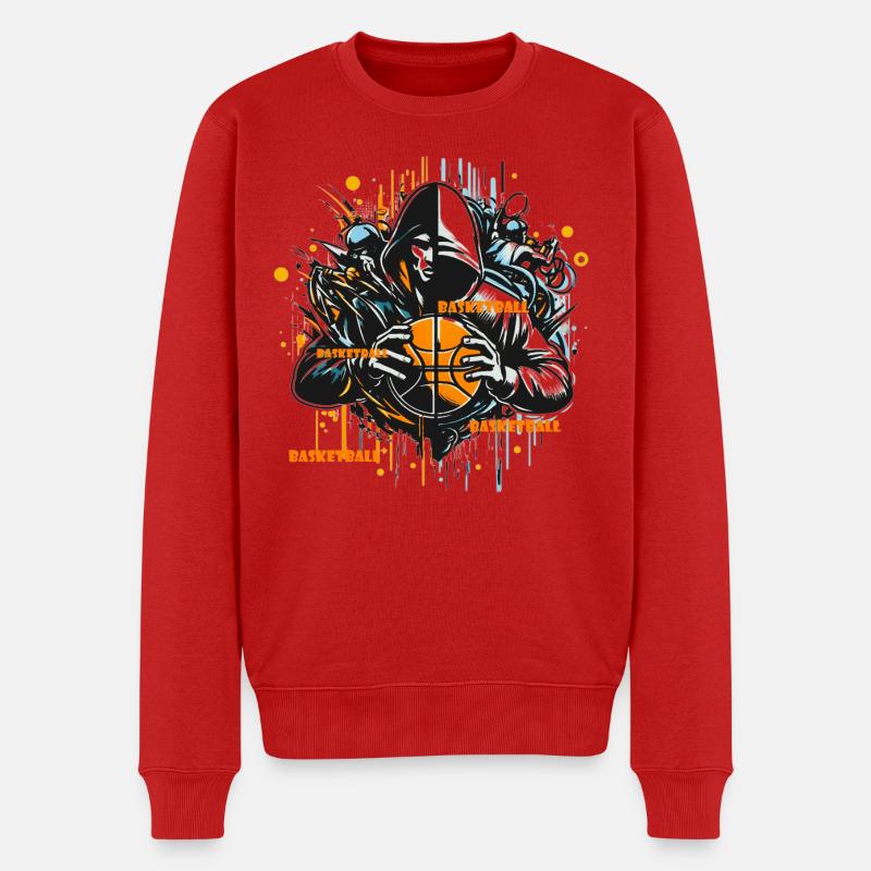 Basket-ball - Pull Premium bio Homme - rouge