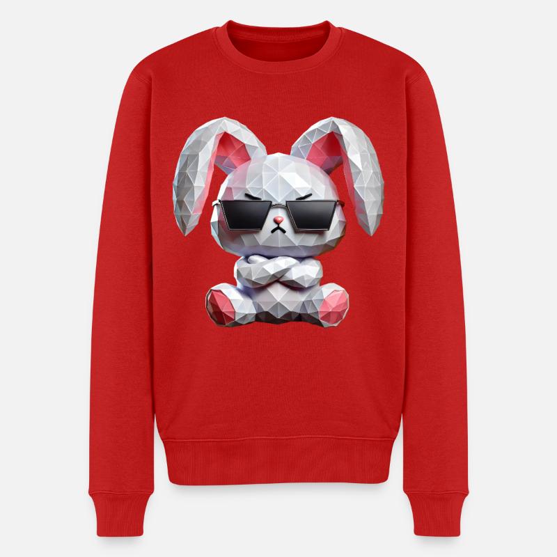 Kaninchen Sonnenbrille - Männer Premium Bio Pullover - Rot